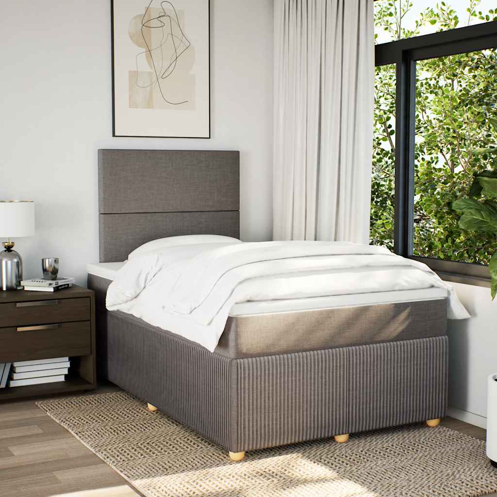Boxspring met matras stof taupe 120x200 cm is nu te koop bij PeponiXL, paradijselijk wonen!
