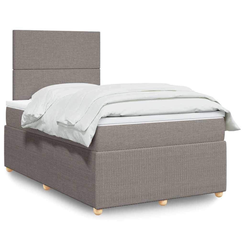 Boxspring met matras stof taupe 120x200 cm is nu te koop bij PeponiXL, paradijselijk wonen!