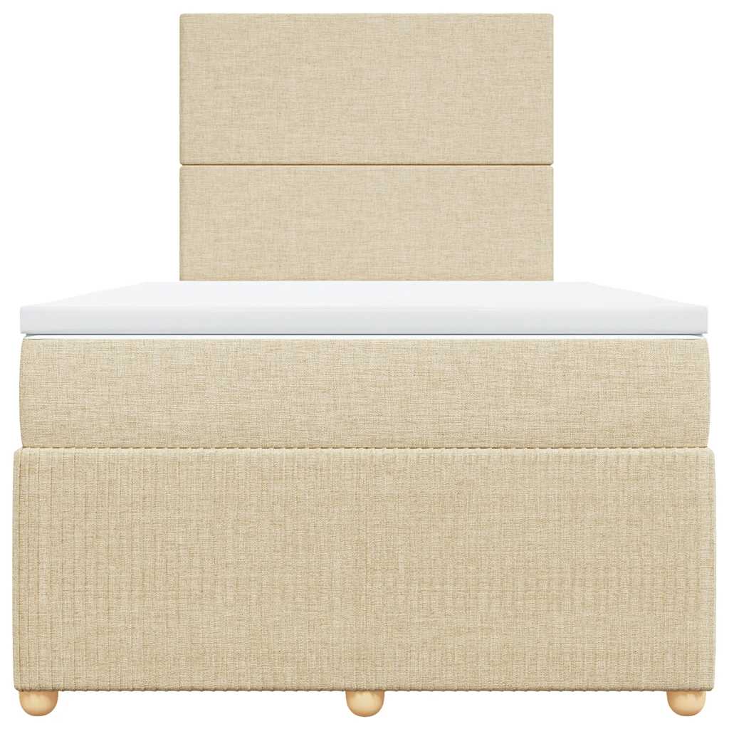 Boxspring met matras stof crèmekleurig 120x200 cm is nu te koop bij PeponiXL, paradijselijk wonen!