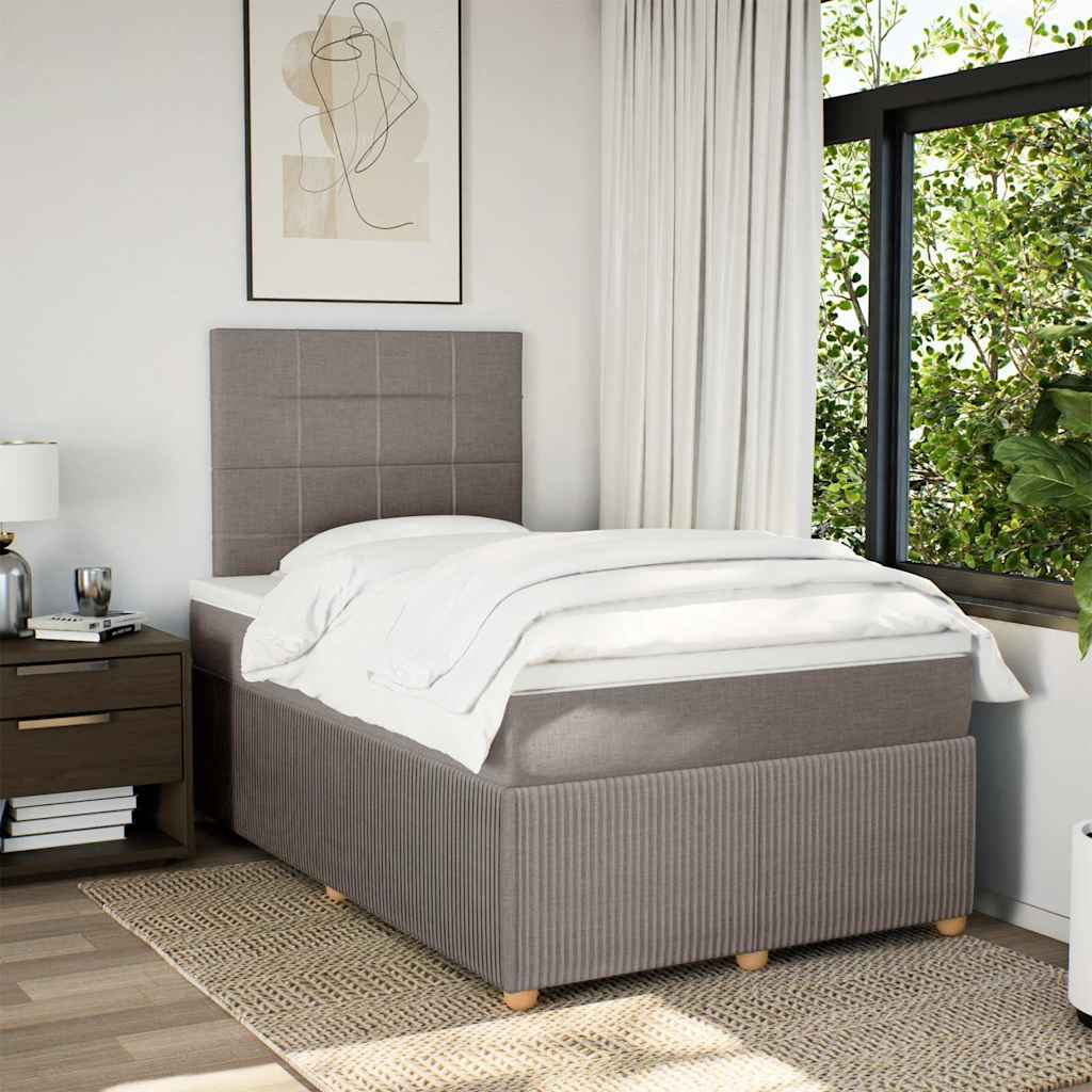 Boxspring met matras stof taupe 120x200 cm is nu te koop bij PeponiXL, paradijselijk wonen!