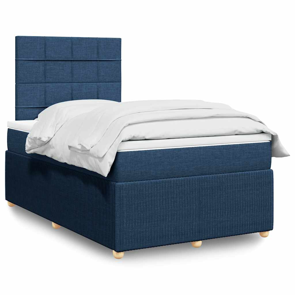 Boxspring met matras stof blauw 120x200 cm is nu te koop bij PeponiXL, paradijselijk wonen!