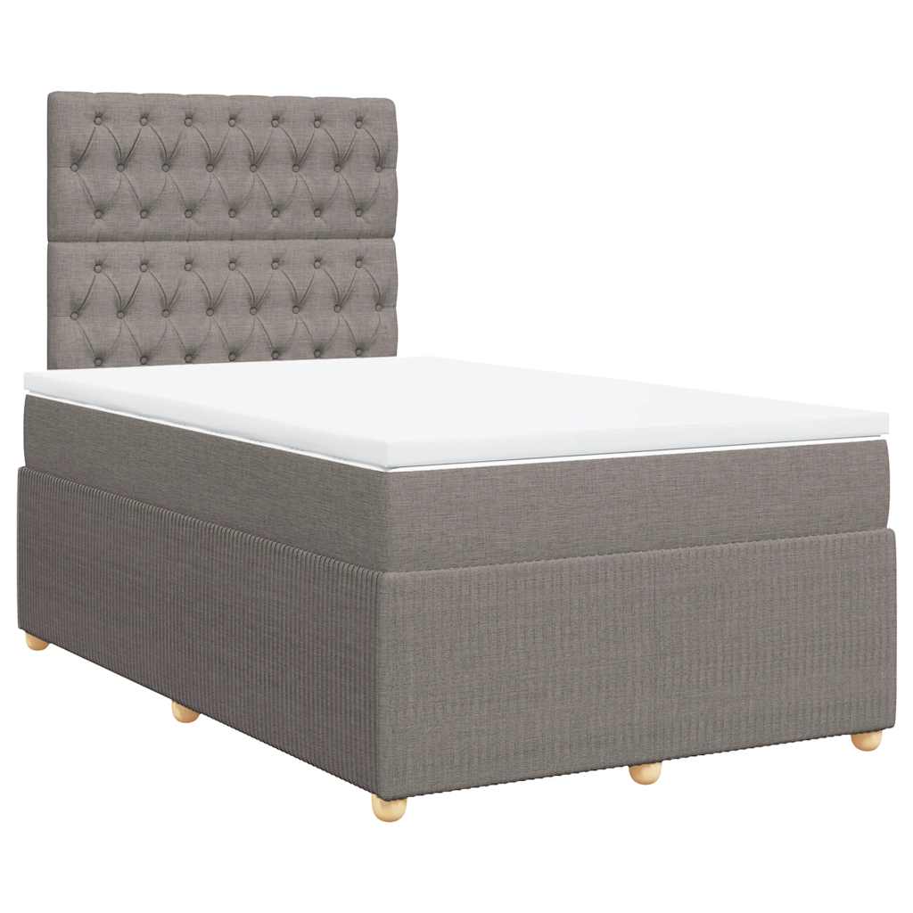 Boxspring met matras stof taupe 120x200 cm is nu te koop bij PeponiXL, paradijselijk wonen!