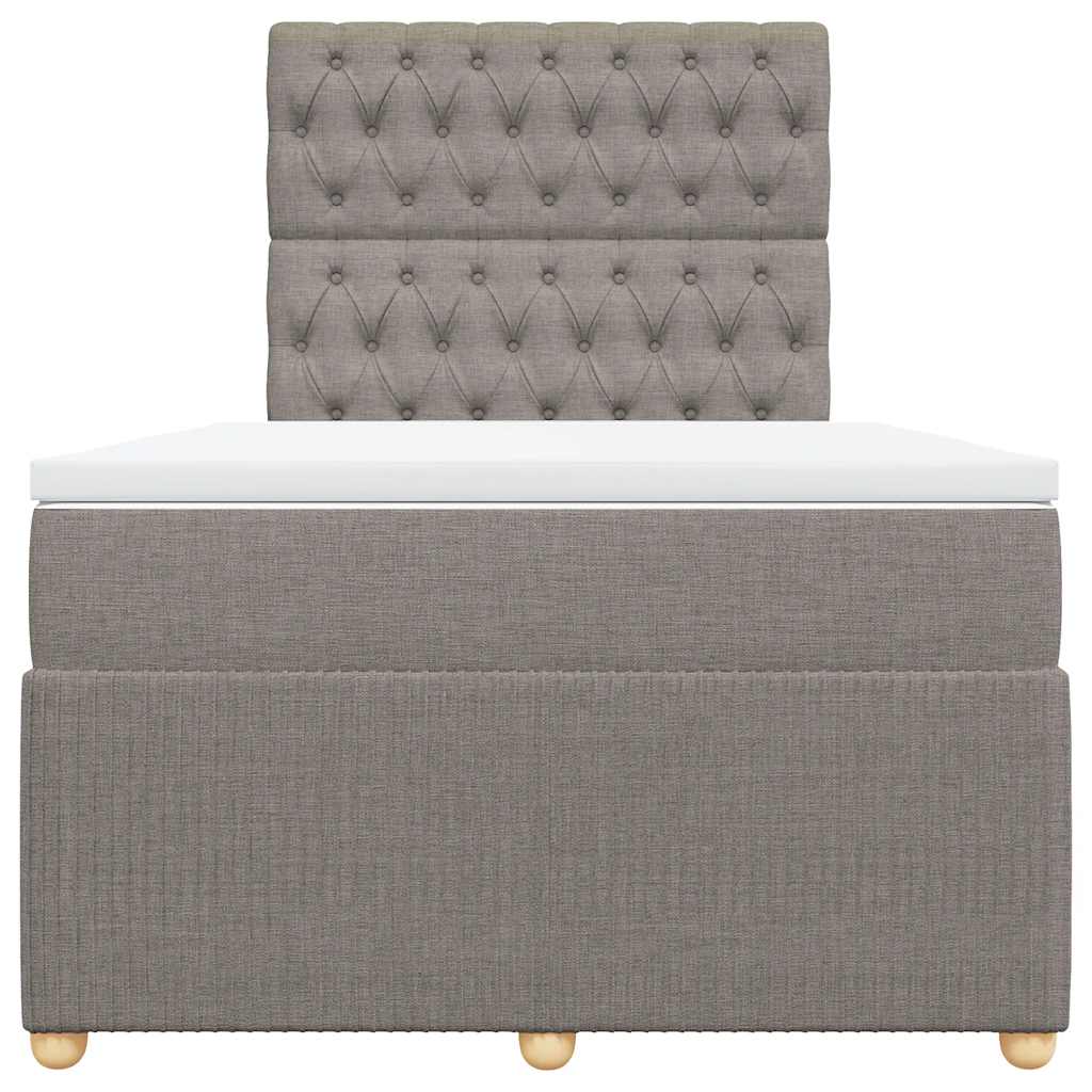 Boxspring met matras stof taupe 120x200 cm is nu te koop bij PeponiXL, paradijselijk wonen!
