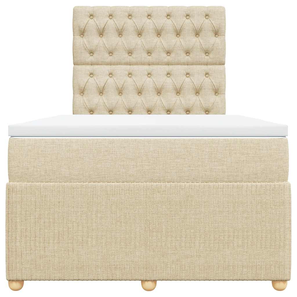 Boxspring met matras stof crèmekleurig 120x200 cm is nu te koop bij PeponiXL, paradijselijk wonen!