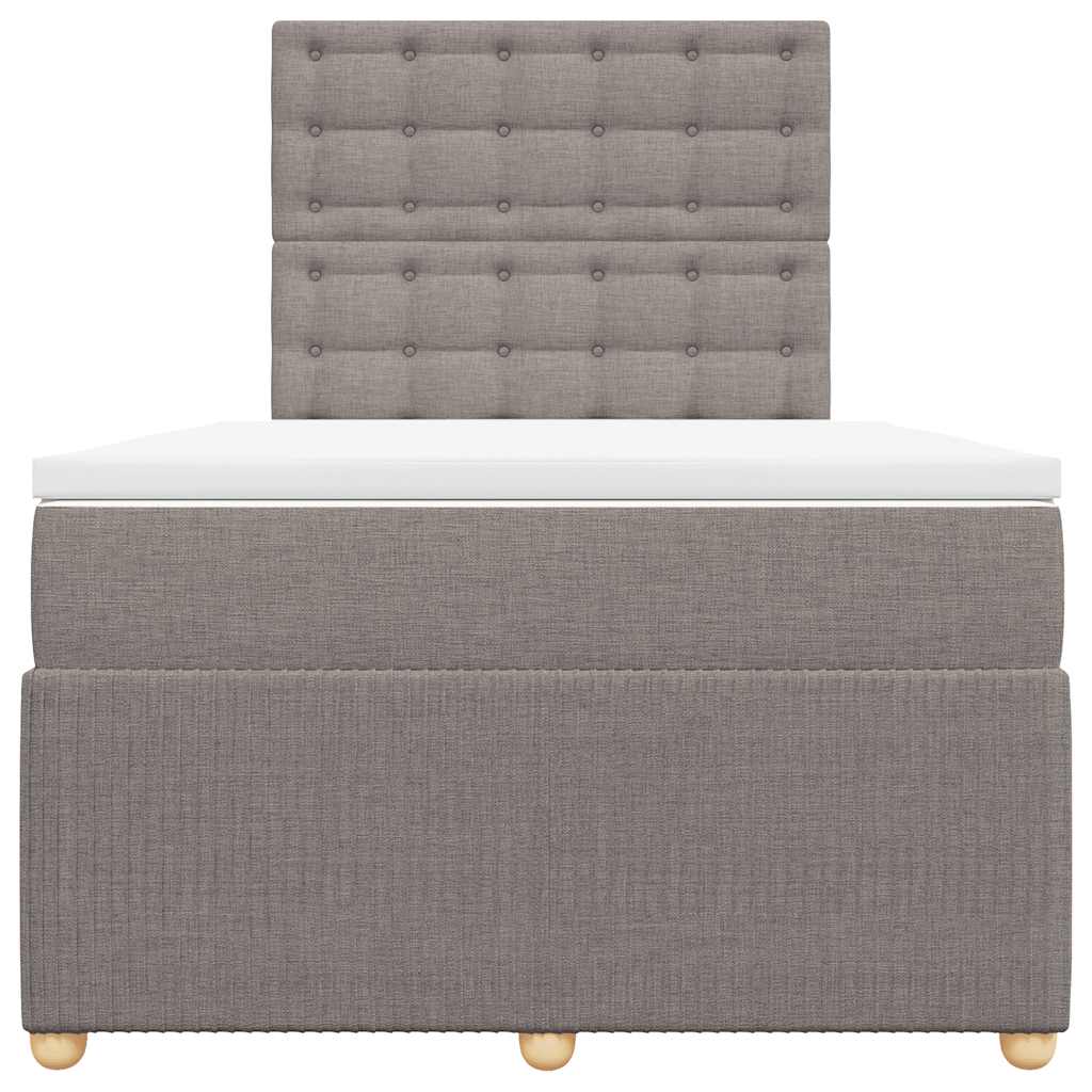 Boxspring met matras stof taupe 120x200 cm is nu te koop bij PeponiXL, paradijselijk wonen!