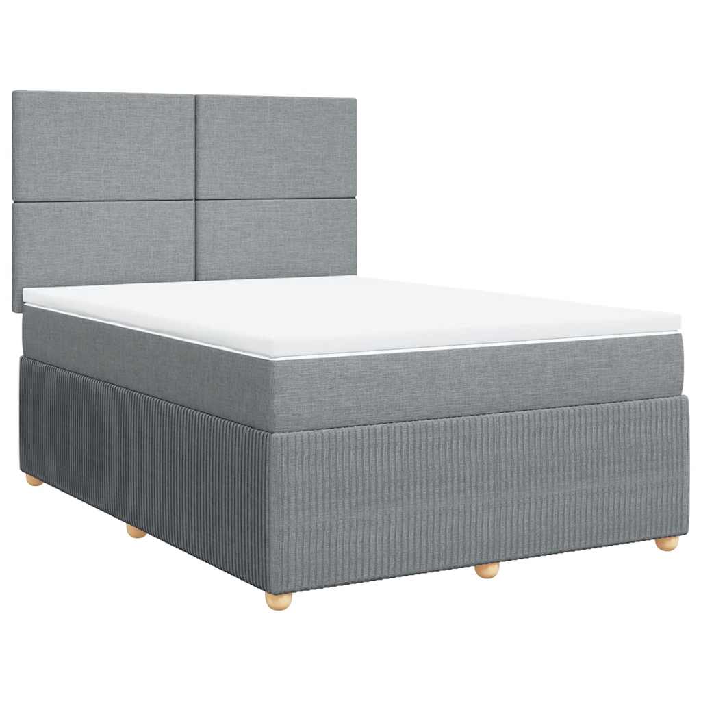 Boxspring met matras stof lichtgrijs 140x190 cm is nu te koop bij PeponiXL, paradijselijk wonen!