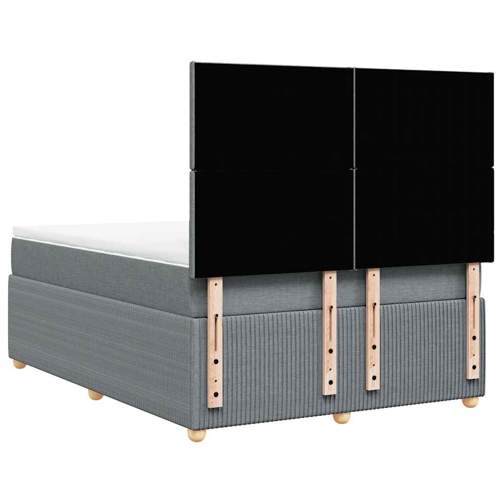 Boxspring met matras stof lichtgrijs 140x190 cm is nu te koop bij PeponiXL, paradijselijk wonen!