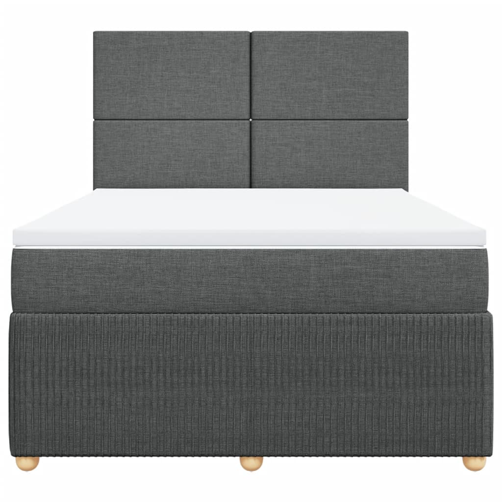 Boxspring met matras stof donkergrijs 140x190 cm is nu te koop bij PeponiXL, paradijselijk wonen!