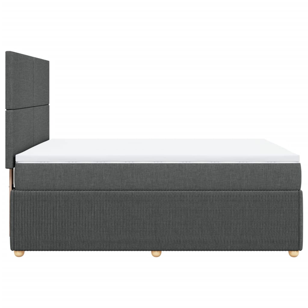 Boxspring met matras stof donkergrijs 140x190 cm is nu te koop bij PeponiXL, paradijselijk wonen!
