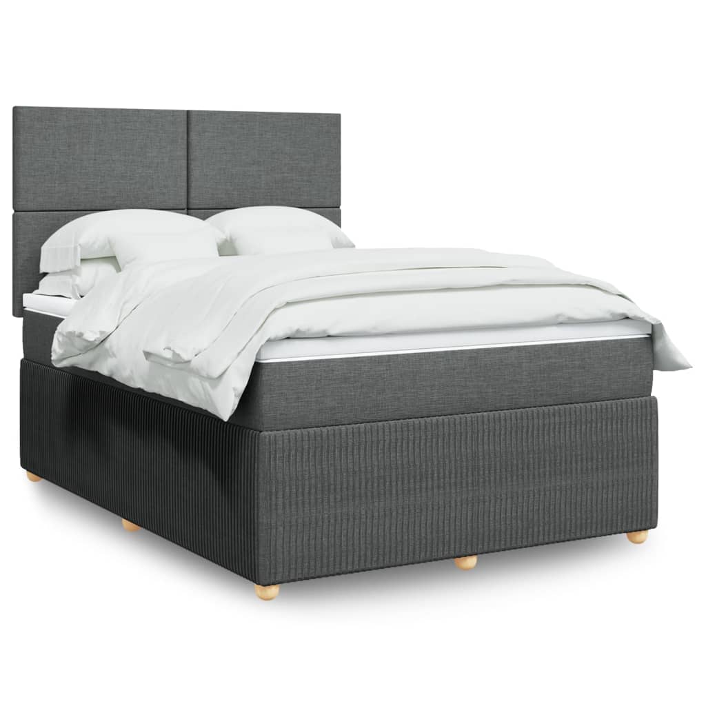 Boxspring met matras stof donkergrijs 140x190 cm is nu te koop bij PeponiXL, paradijselijk wonen!