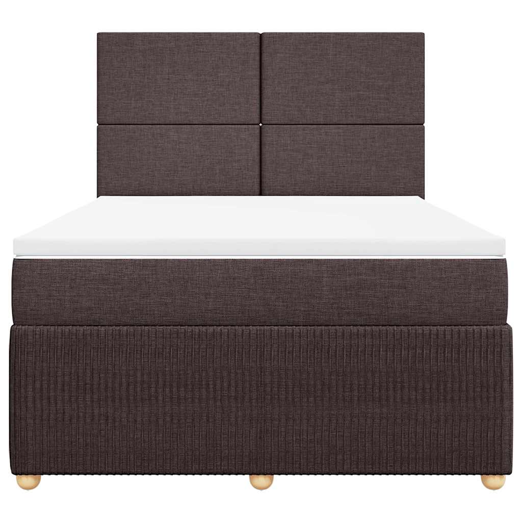 Boxspring met matras stof donkerbruin 140x190 cm is nu te koop bij PeponiXL, paradijselijk wonen!