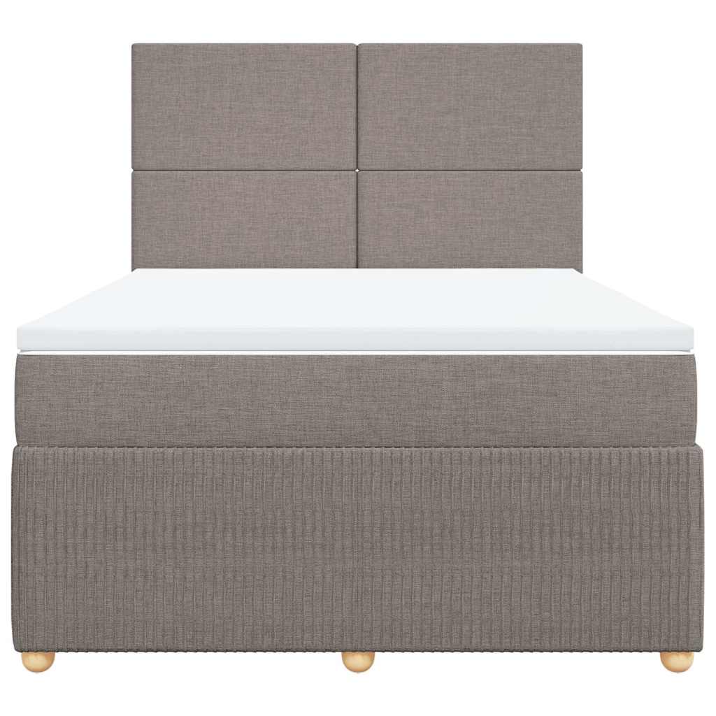 Boxspring met matras stof taupe 140x190 cm is nu te koop bij PeponiXL, paradijselijk wonen!