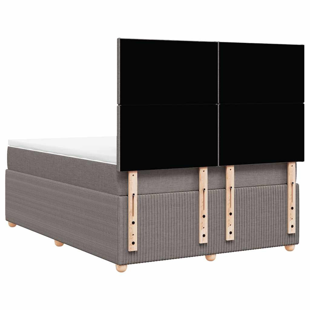 Boxspring met matras stof taupe 140x190 cm is nu te koop bij PeponiXL, paradijselijk wonen!