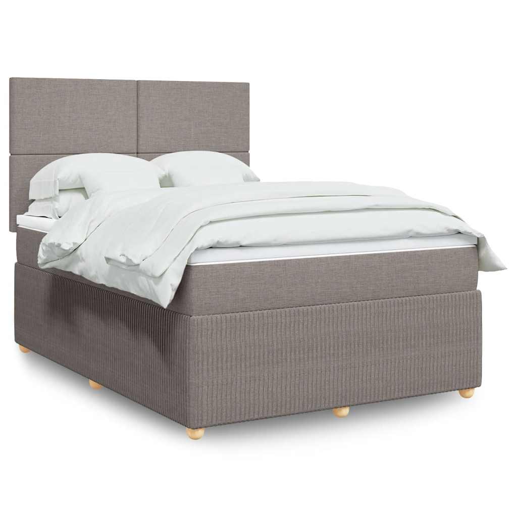 Boxspring met matras stof taupe 140x190 cm is nu te koop bij PeponiXL, paradijselijk wonen!