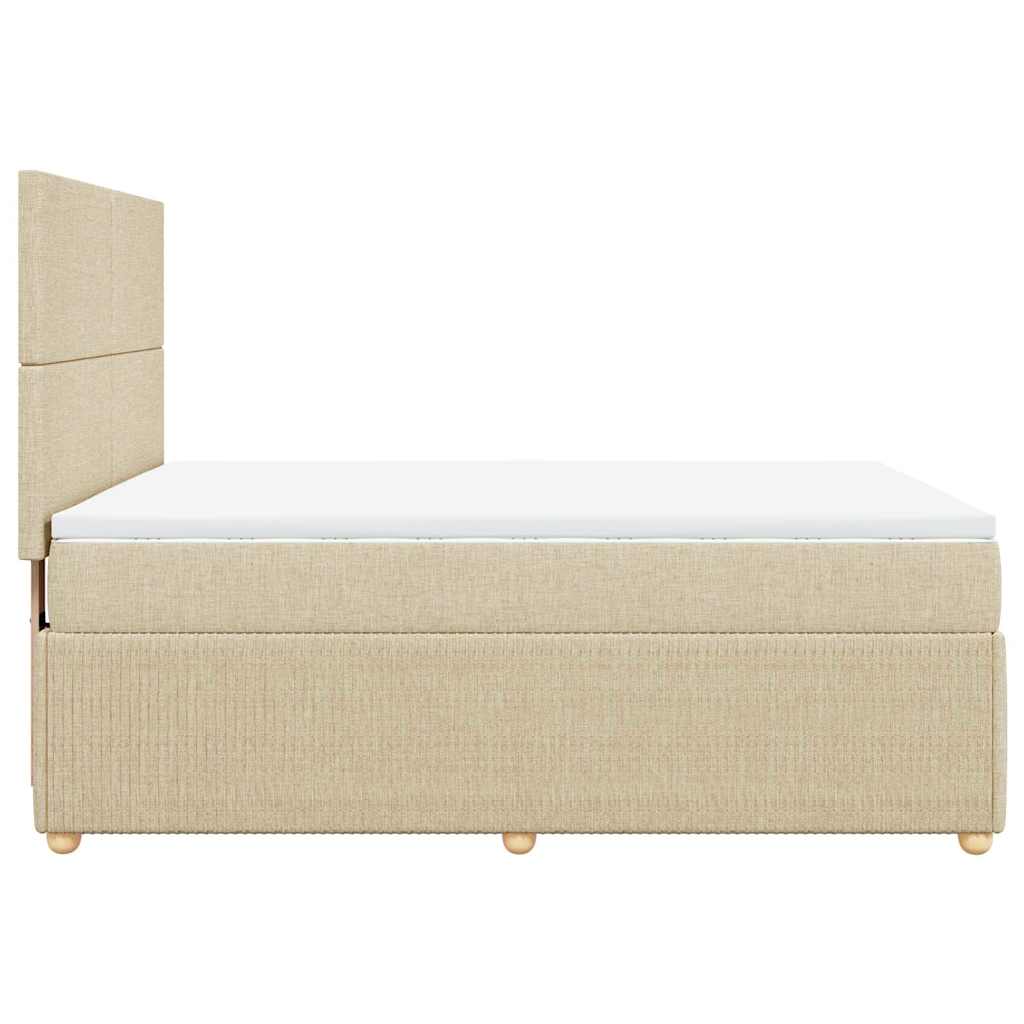 Boxspring met matras stof crèmekleurig 140x190 cm is nu te koop bij PeponiXL, paradijselijk wonen!