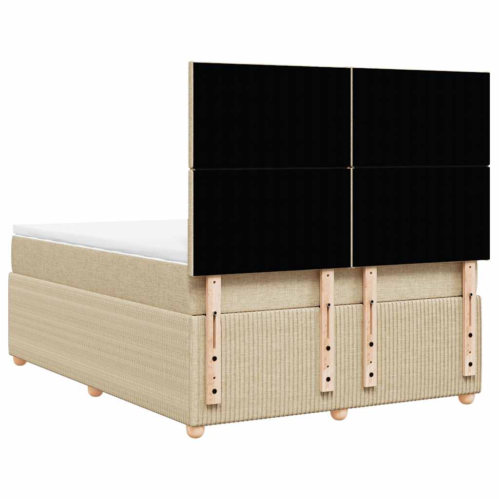 Boxspring met matras stof crèmekleurig 140x190 cm is nu te koop bij PeponiXL, paradijselijk wonen!