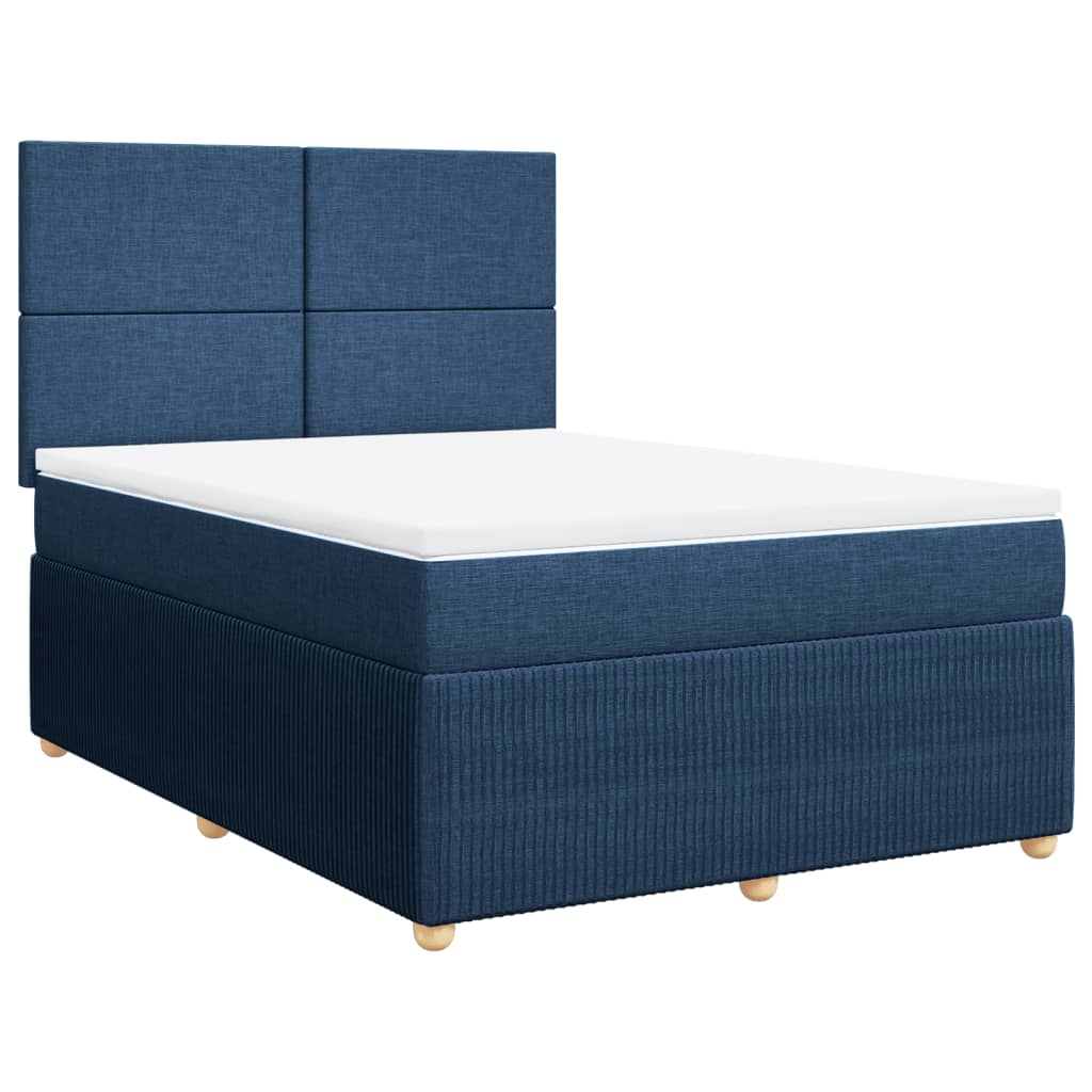 Boxspring met matras stof blauw 140x190 cm is nu te koop bij PeponiXL, paradijselijk wonen!