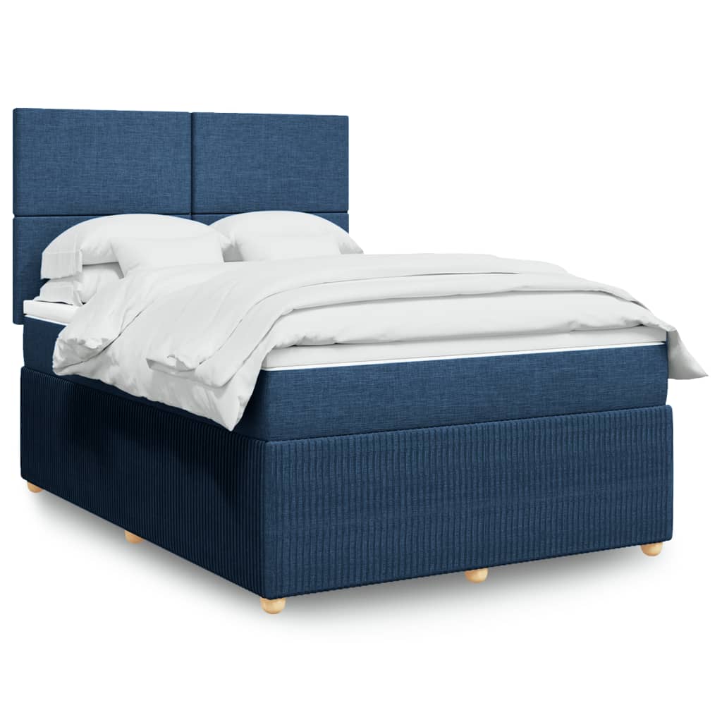 Boxspring met matras stof blauw 140x190 cm is nu te koop bij PeponiXL, paradijselijk wonen!