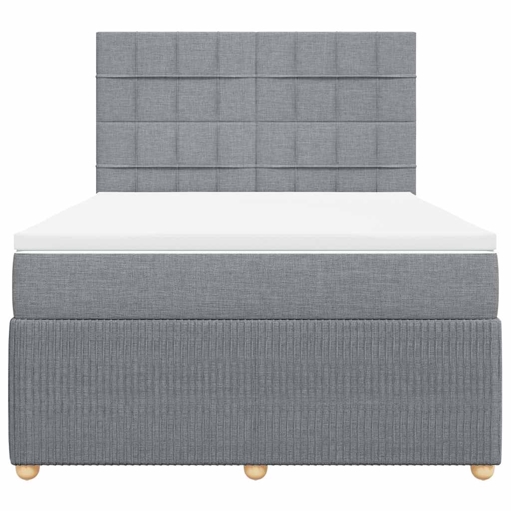 Boxspring met matras stof lichtgrijs 140x190 cm is nu te koop bij PeponiXL, paradijselijk wonen!