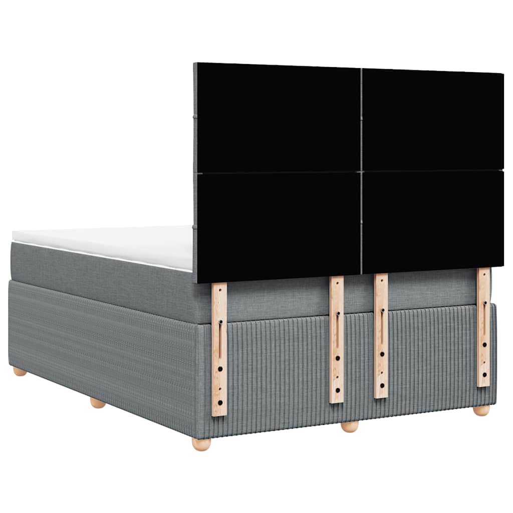 Boxspring met matras stof lichtgrijs 140x190 cm is nu te koop bij PeponiXL, paradijselijk wonen!