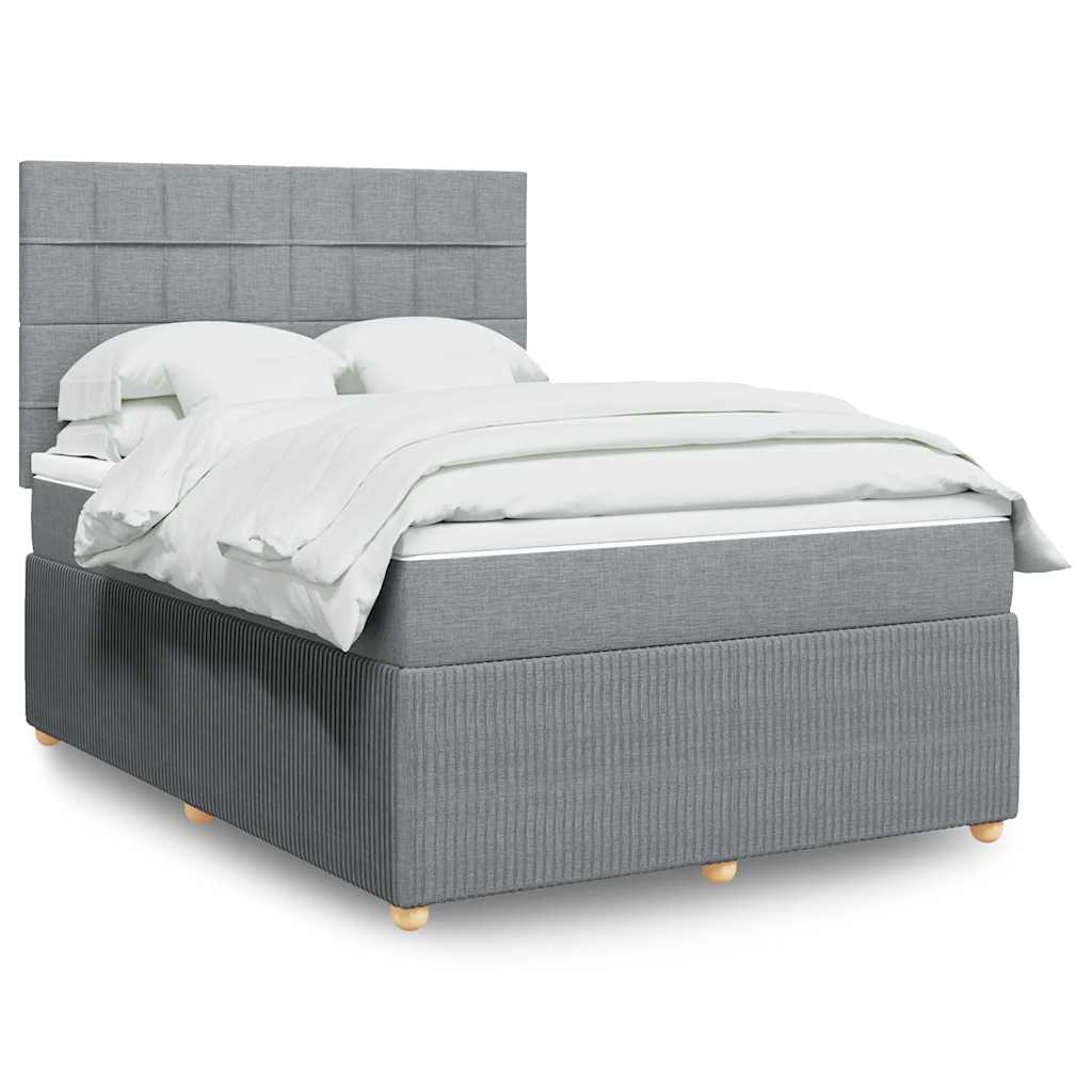 Boxspring met matras stof lichtgrijs 140x190 cm is nu te koop bij PeponiXL, paradijselijk wonen!