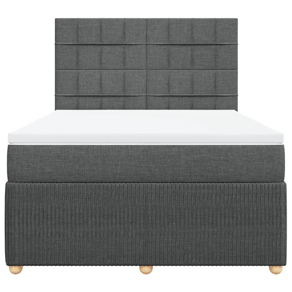 Boxspring met matras stof donkergrijs 140x190 cm is nu te koop bij PeponiXL, paradijselijk wonen!