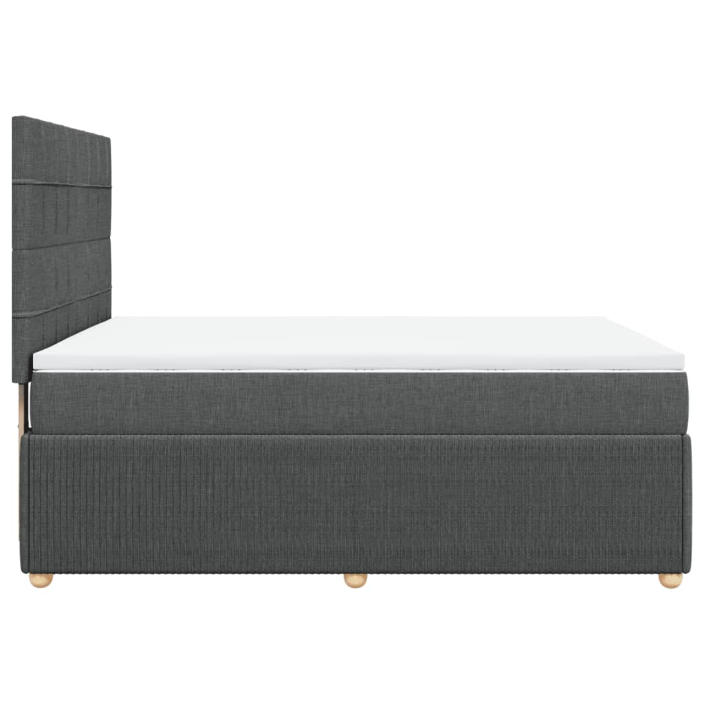 Boxspring met matras stof donkergrijs 140x190 cm is nu te koop bij PeponiXL, paradijselijk wonen!