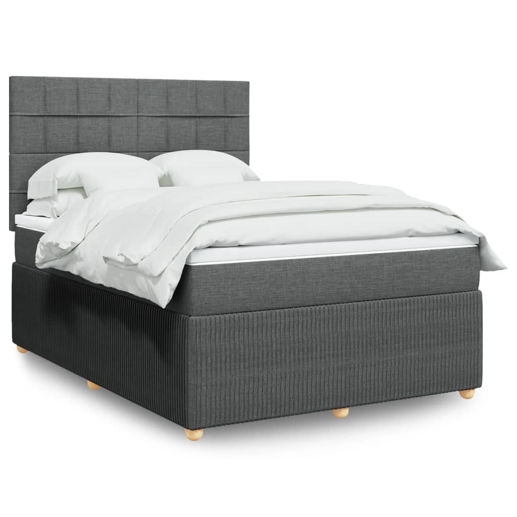Boxspring met matras stof donkergrijs 140x190 cm is nu te koop bij PeponiXL, paradijselijk wonen!