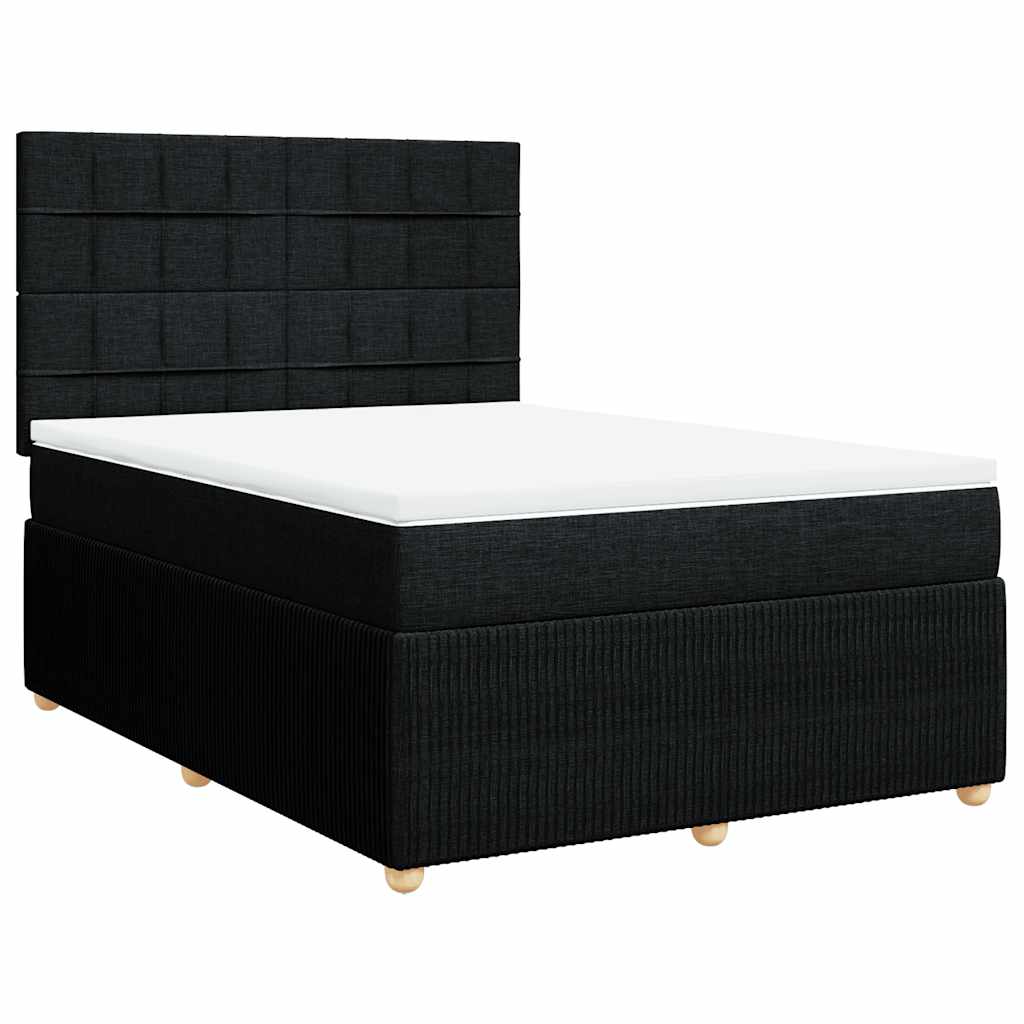 Boxspring met matras stof zwart 140x190 cm is nu te koop bij PeponiXL, paradijselijk wonen!