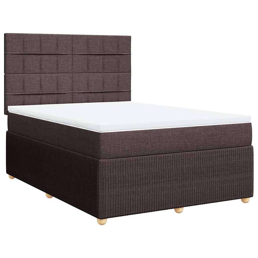 Boxspring met matras stof donkerbruin 140x190 cm is nu te koop bij PeponiXL, paradijselijk wonen!