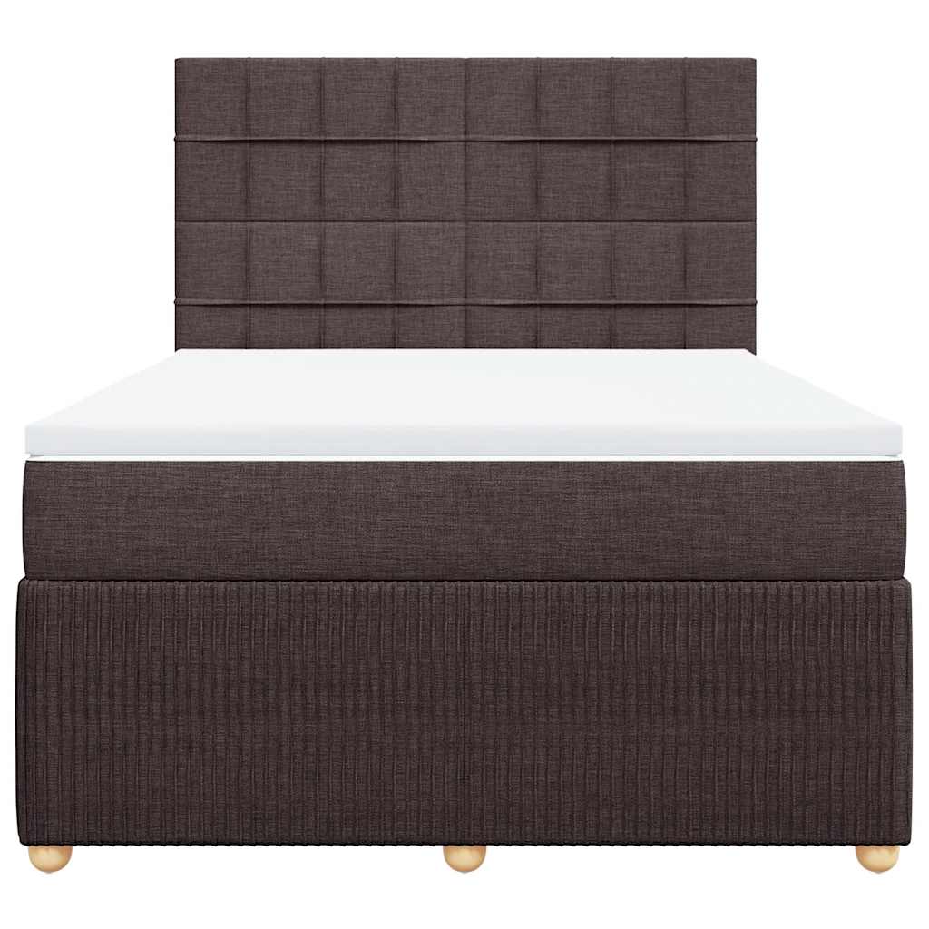 Boxspring met matras stof donkerbruin 140x190 cm is nu te koop bij PeponiXL, paradijselijk wonen!