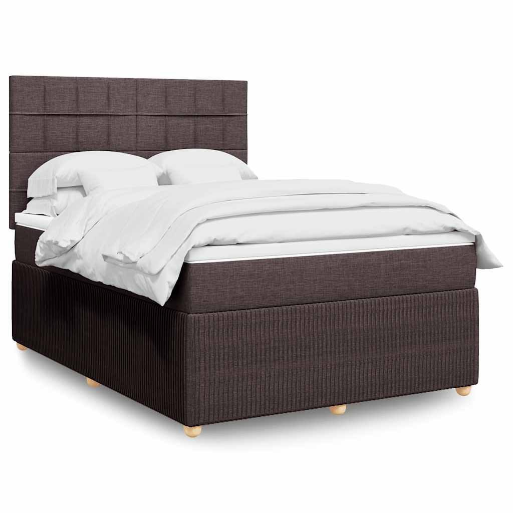 Boxspring met matras stof donkerbruin 140x190 cm is nu te koop bij PeponiXL, paradijselijk wonen!