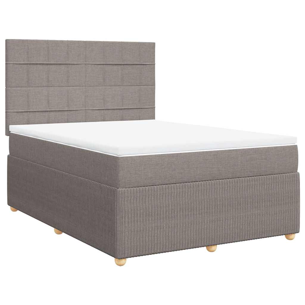 Boxspring met matras stof taupe 140x190 cm is nu te koop bij PeponiXL, paradijselijk wonen!