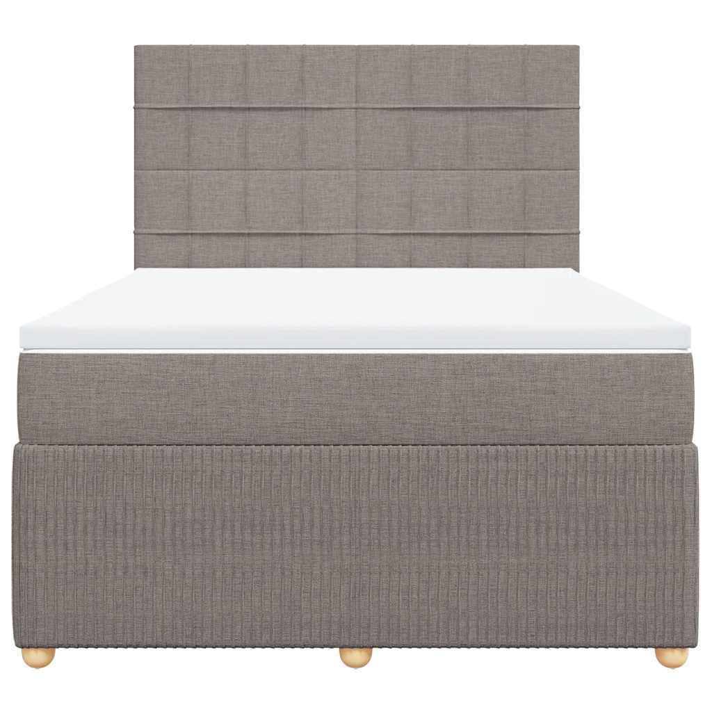 Boxspring met matras stof taupe 140x190 cm is nu te koop bij PeponiXL, paradijselijk wonen!