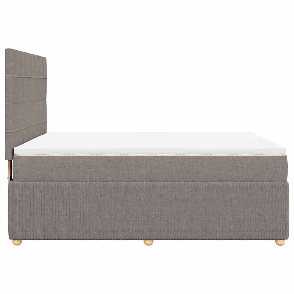 Boxspring met matras stof taupe 140x190 cm is nu te koop bij PeponiXL, paradijselijk wonen!