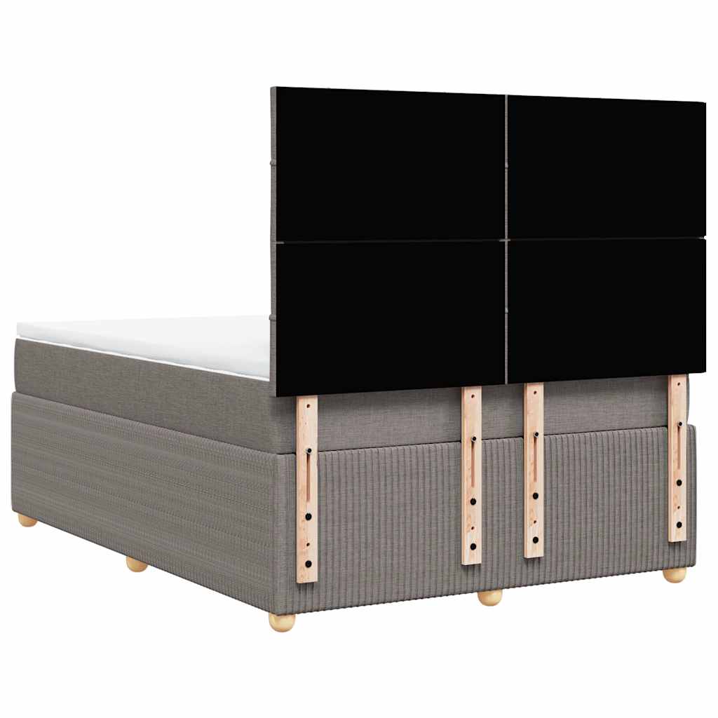 Boxspring met matras stof taupe 140x190 cm is nu te koop bij PeponiXL, paradijselijk wonen!