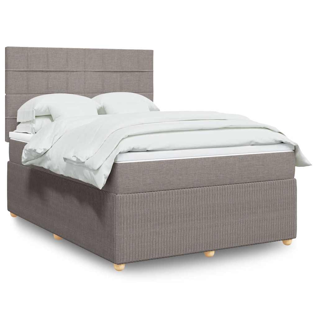 Boxspring met matras stof taupe 140x190 cm is nu te koop bij PeponiXL, paradijselijk wonen!