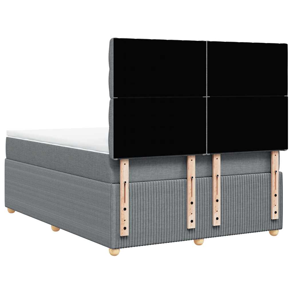 Boxspring met matras stof lichtgrijs 140x190 cm is nu te koop bij PeponiXL, paradijselijk wonen!
