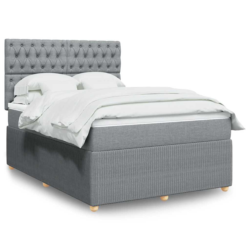 Boxspring met matras stof lichtgrijs 140x190 cm is nu te koop bij PeponiXL, paradijselijk wonen!