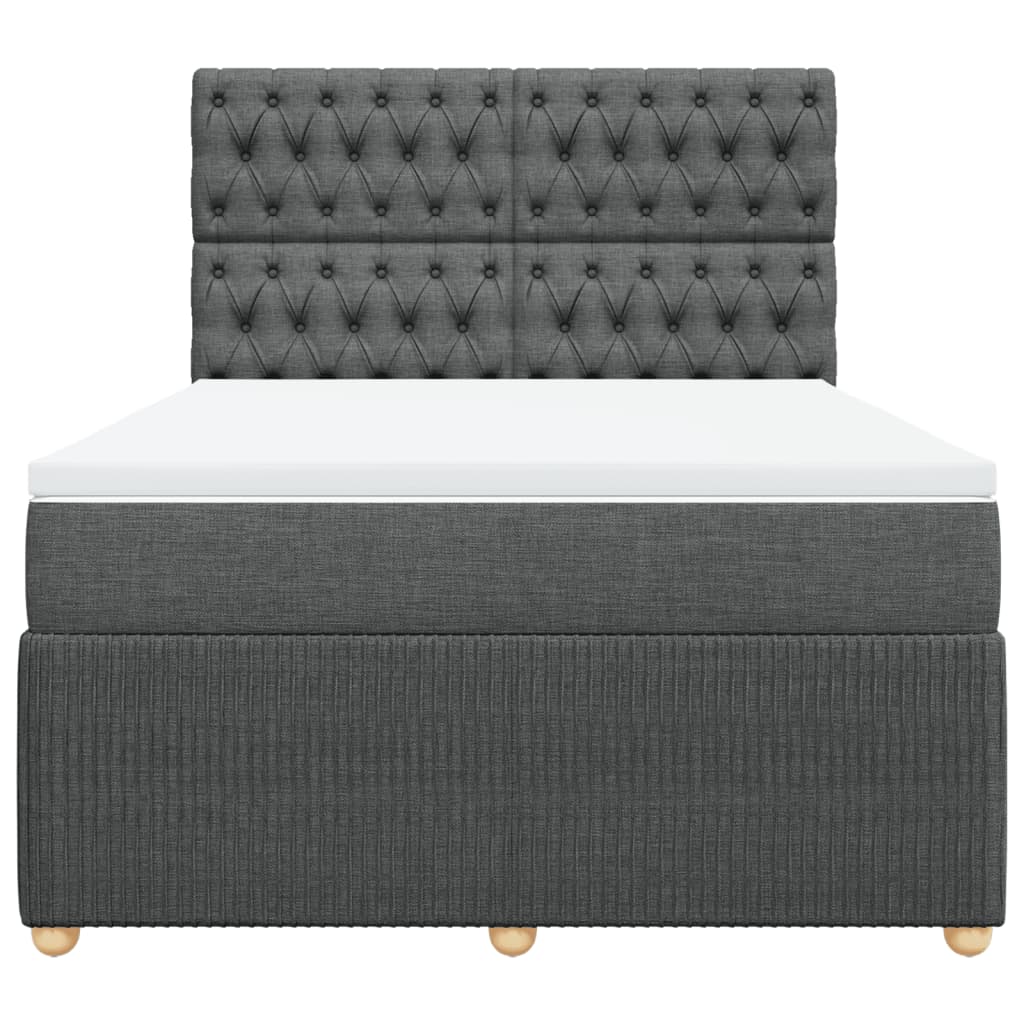 Boxspring met matras stof donkergrijs 140x190 cm is nu te koop bij PeponiXL, paradijselijk wonen!