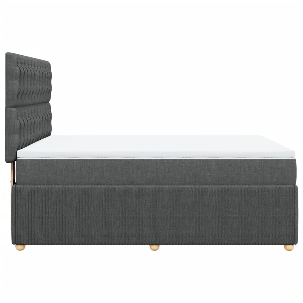 Boxspring met matras stof donkergrijs 140x190 cm is nu te koop bij PeponiXL, paradijselijk wonen!
