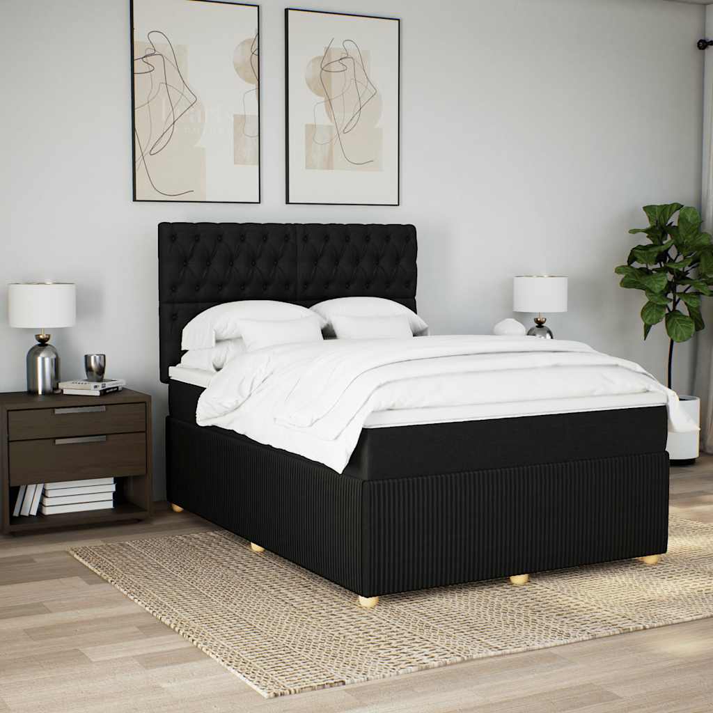 Boxspring met matras stof zwart 140x190 cm is nu te koop bij PeponiXL, paradijselijk wonen!