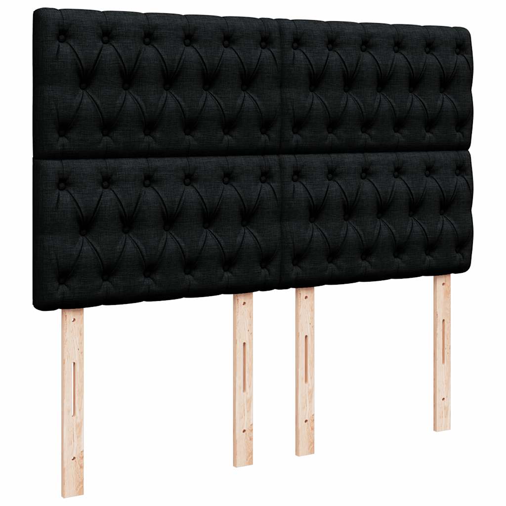 Boxspring met matras stof zwart 140x190 cm is nu te koop bij PeponiXL, paradijselijk wonen!