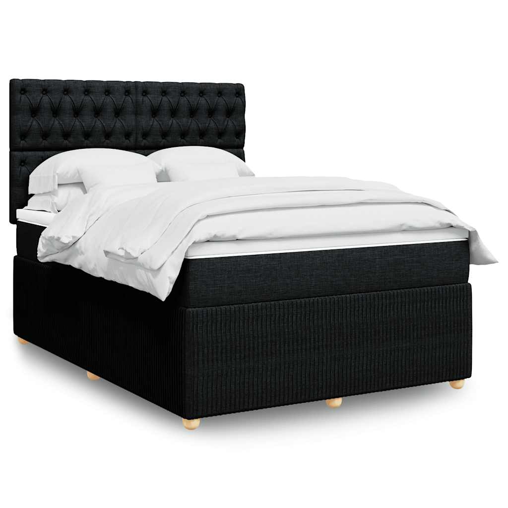 Boxspring met matras stof zwart 140x190 cm is nu te koop bij PeponiXL, paradijselijk wonen!
