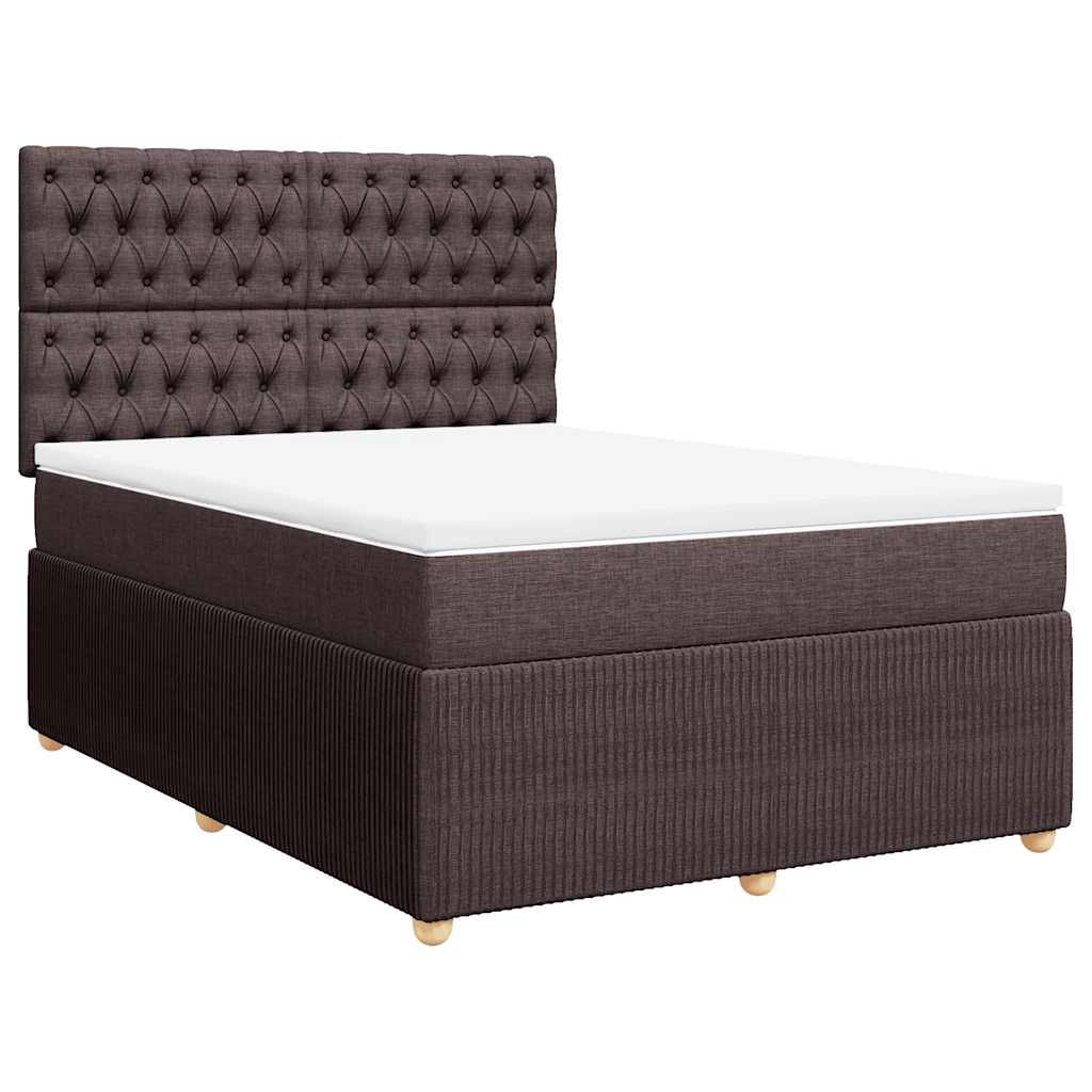 Boxspring met matras stof donkerbruin 140x190 cm is nu te koop bij PeponiXL, paradijselijk wonen!