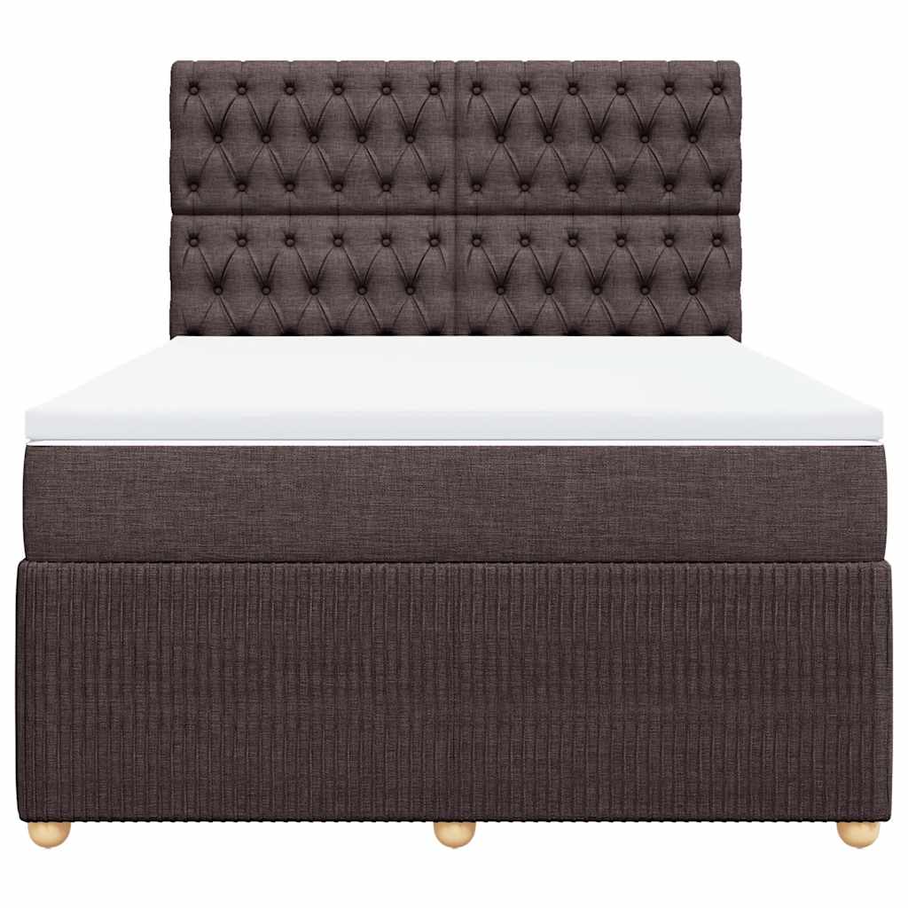 Boxspring met matras stof donkerbruin 140x190 cm is nu te koop bij PeponiXL, paradijselijk wonen!