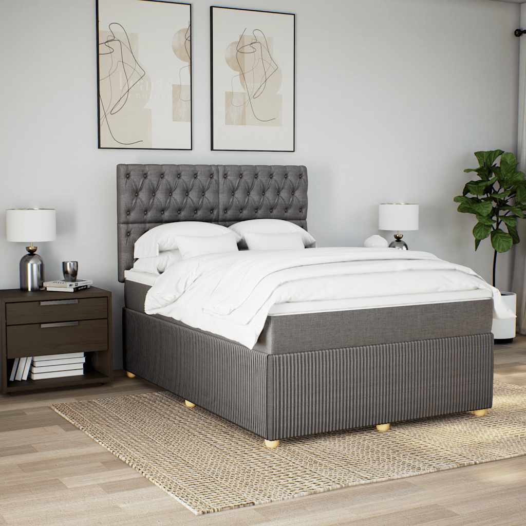 Boxspring met matras stof taupe 140x190 cm is nu te koop bij PeponiXL, paradijselijk wonen!