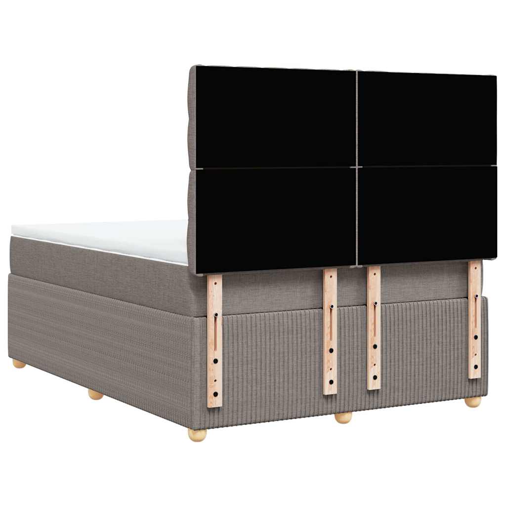 Boxspring met matras stof taupe 140x190 cm is nu te koop bij PeponiXL, paradijselijk wonen!