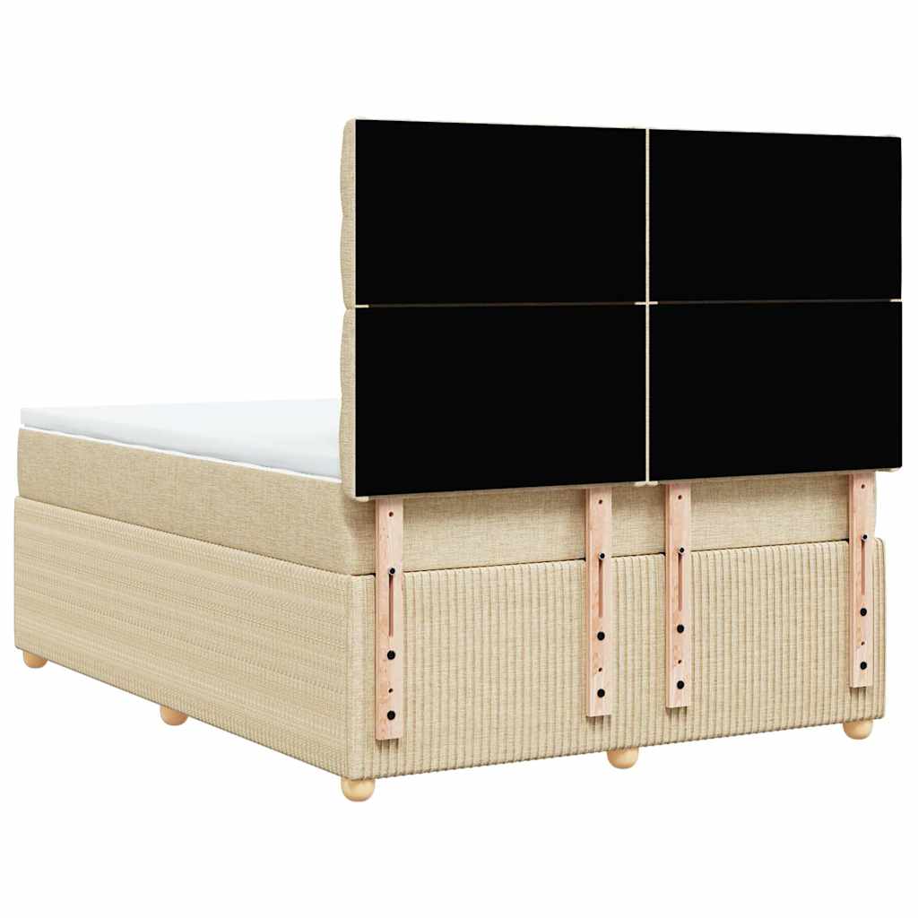 Boxspring met matras stof crèmekleurig 140x190 cm is nu te koop bij PeponiXL, paradijselijk wonen!