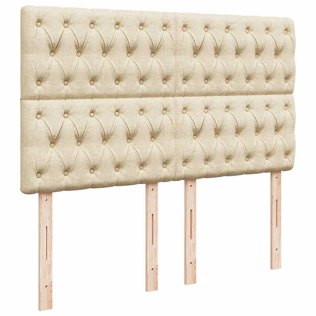 Boxspring met matras stof crèmekleurig 140x190 cm is nu te koop bij PeponiXL, paradijselijk wonen!